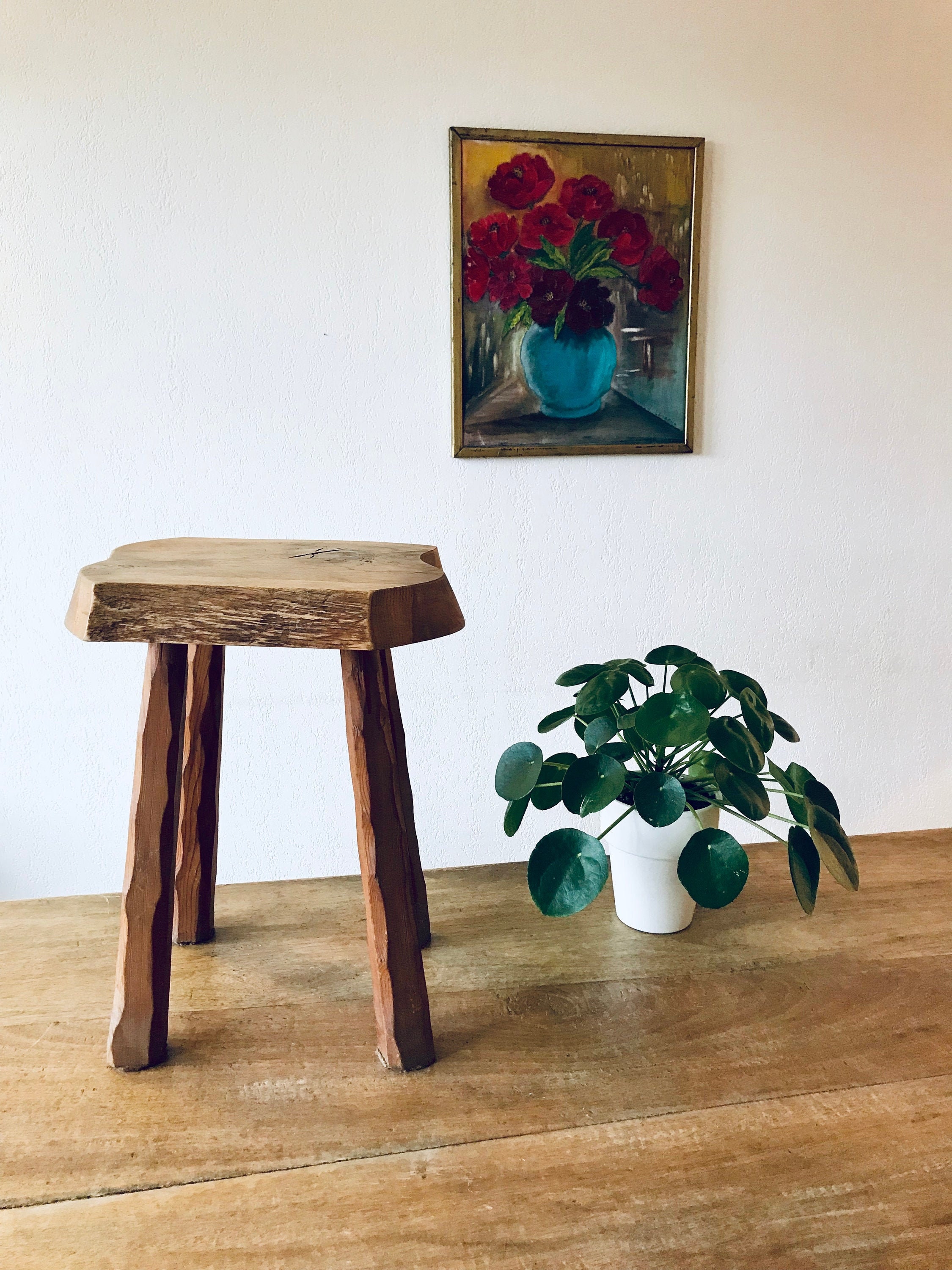 tabouret Ancien En Bois