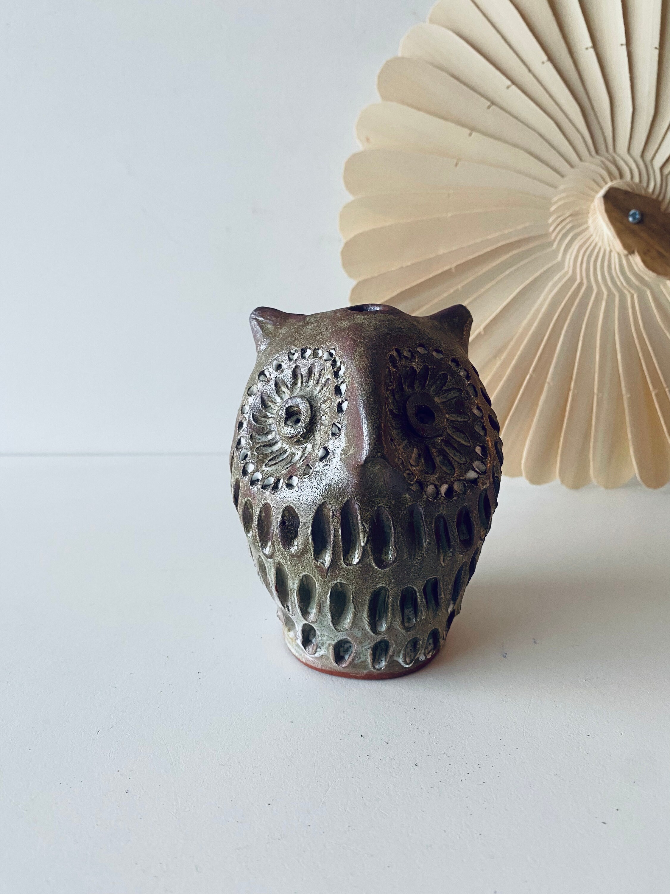 Hibou Vintage en Céramique, Pique Fleurs