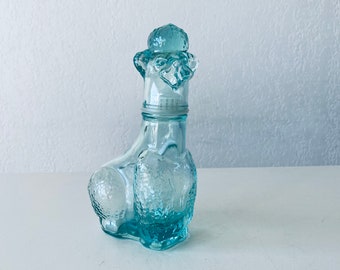 Vintage glass decanter shaped dog poodle