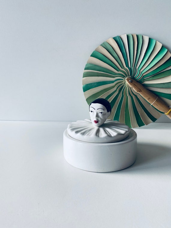 Vintage ceramic pierrot box