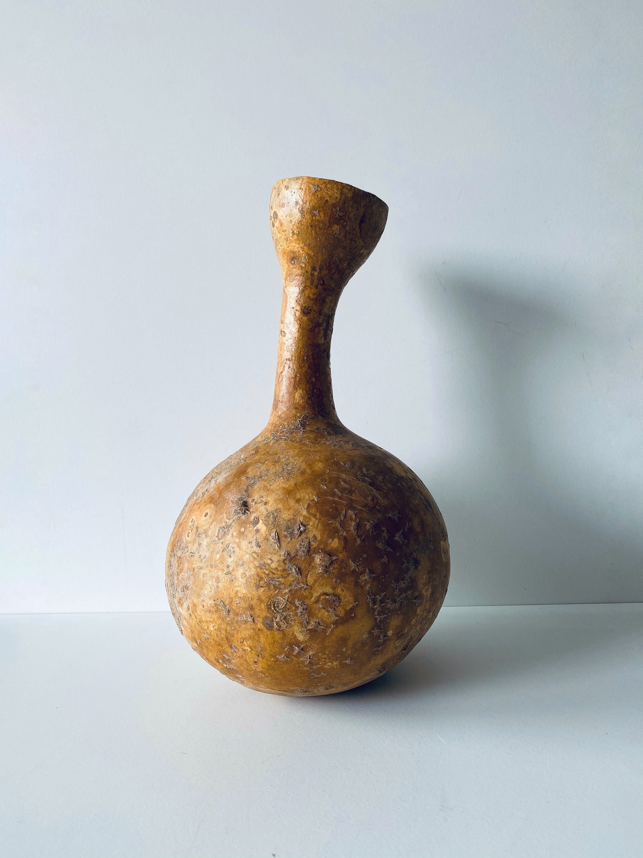 Calebasse Africaine Ancienne, Vase Bohème Naturelle