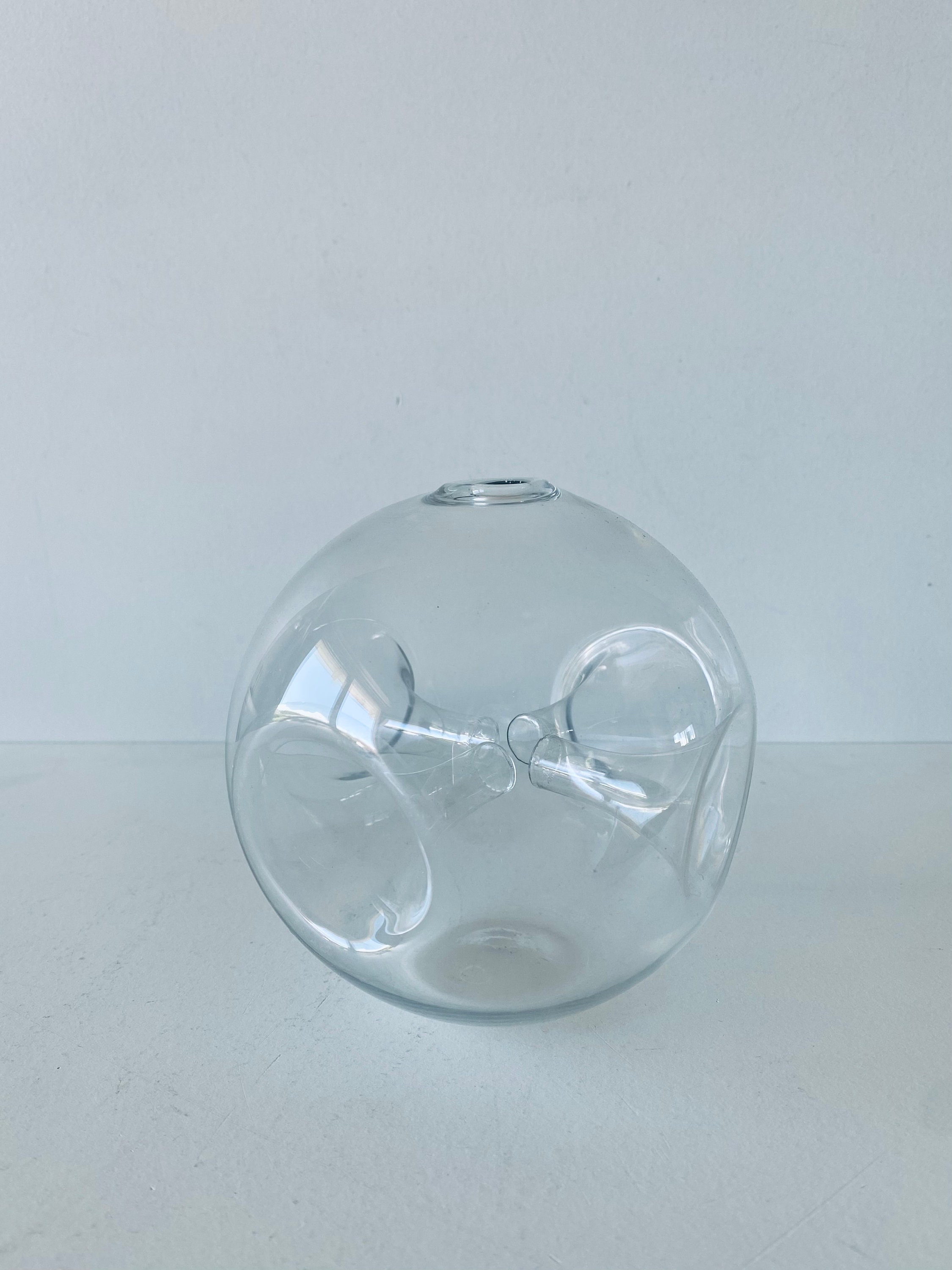 Vase Rond Graphique en Verre