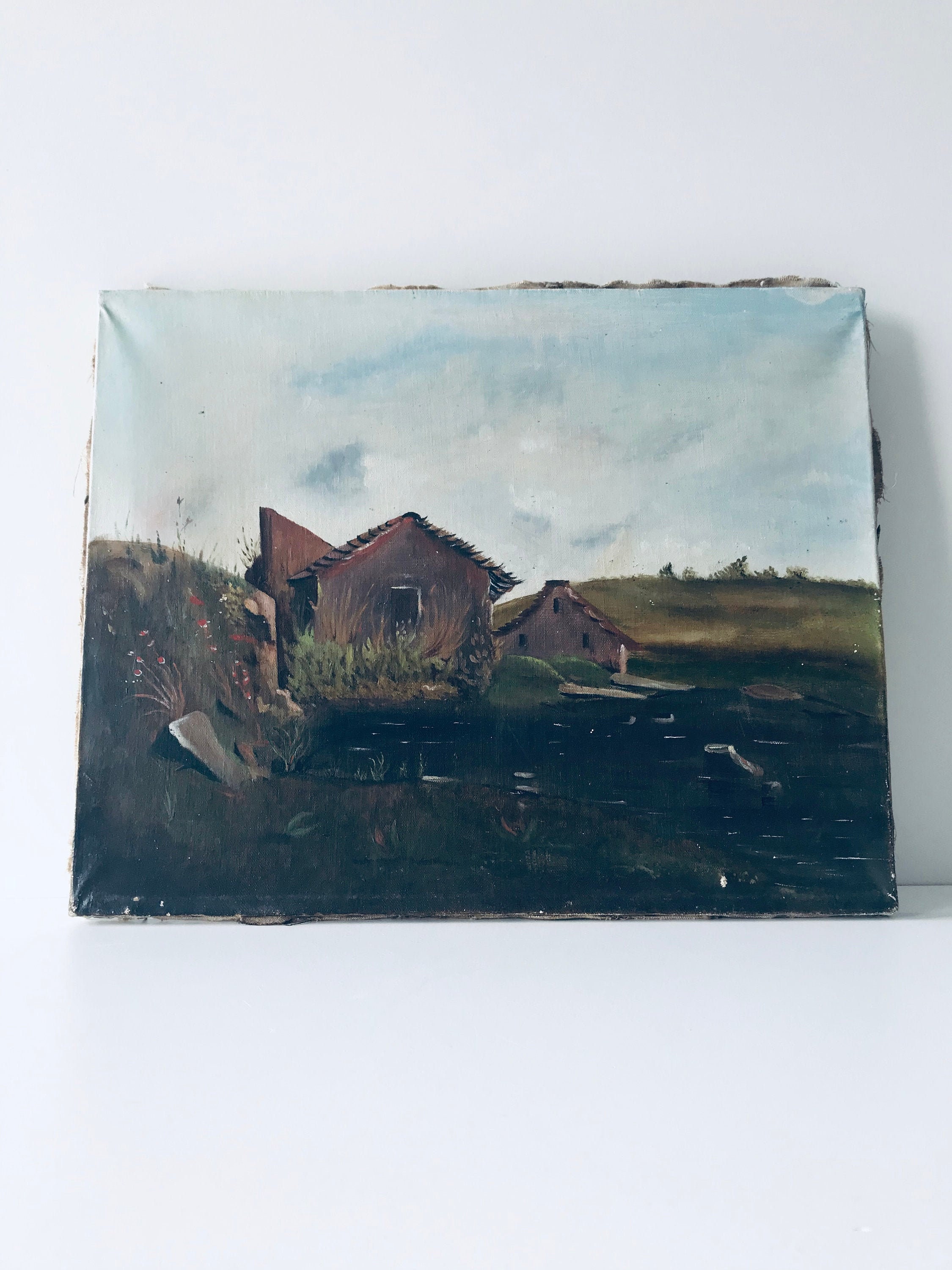 Peinture sur Toile 1900, Paysage d'alpage