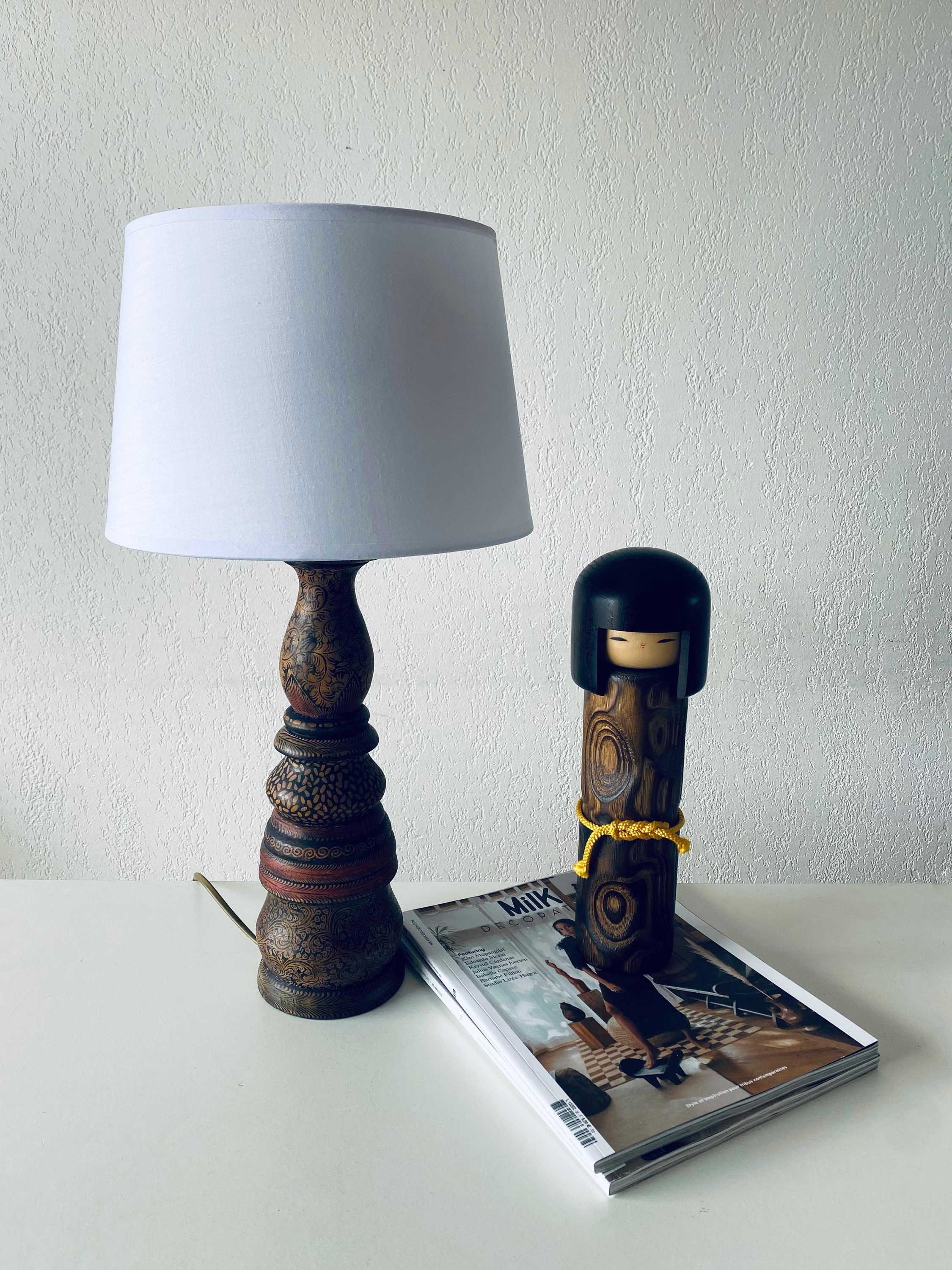 Grande Lampe Becara en Bois