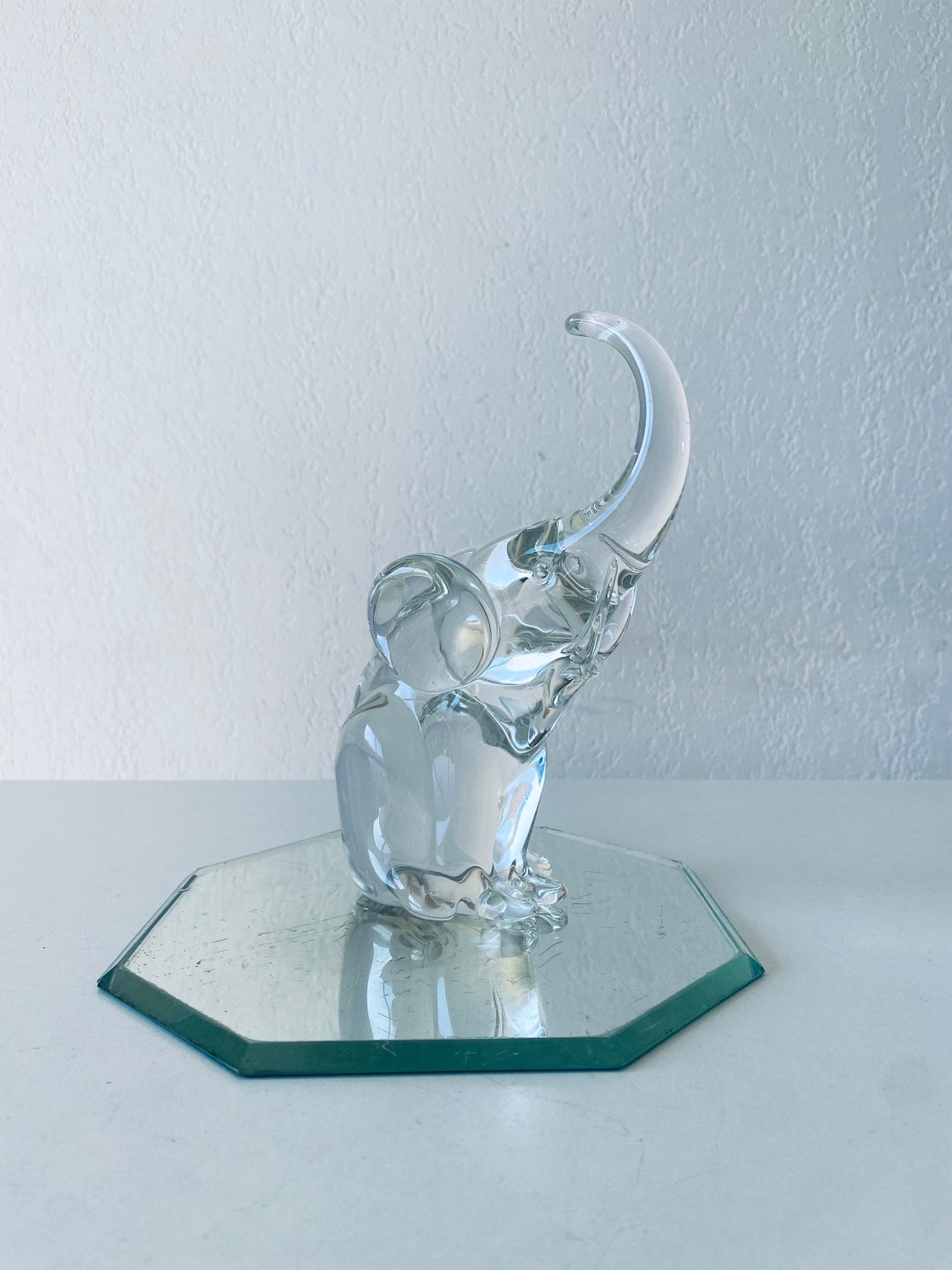 Glass Elephant Sculpture - Etsy