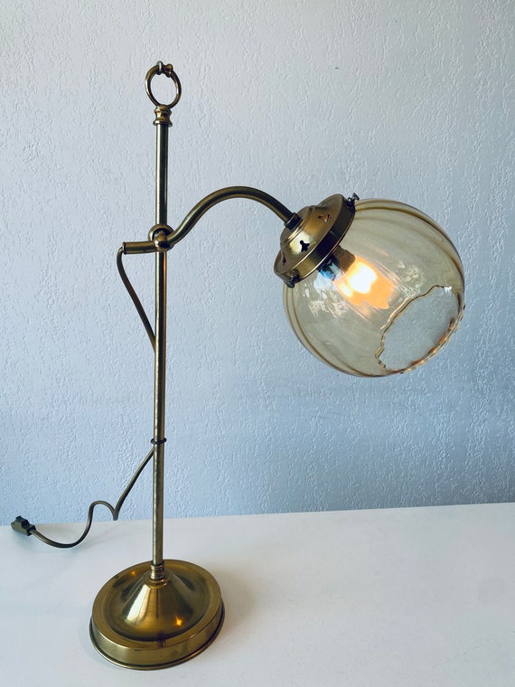 Ancienne Lampe d'Atelier Articulée en Métal Peint