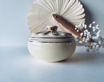 陶器 丸型容器 木箱付　ヴィンテージ 古い丸い陶器の箱 - Etsy 日本