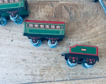 Train Ancien Hornby Meccano En Tôle – Locomotive + Wagon, époque 1954