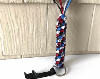 HOCKEY Lace KEY CHAIN (with Bottle Opener) - Free Shipping in U.S.
