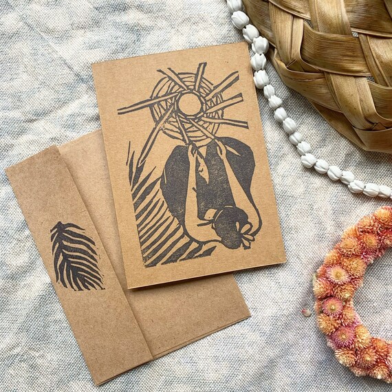 Weaving Papale Niu in Da Shade (set of 5) Hand Carved Block Print