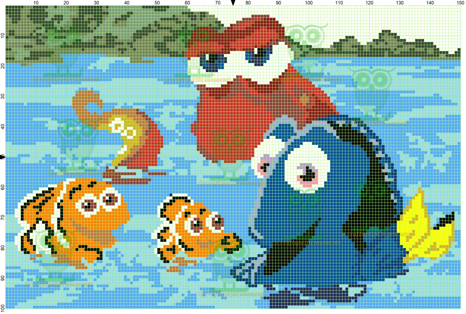Finding Dory Graph Pattern Chart Crochet Throw Blanket Lapghan Etsy Finding Dory Graph Pattern Chart Crochet Throw Blanket Lapghan Etsy