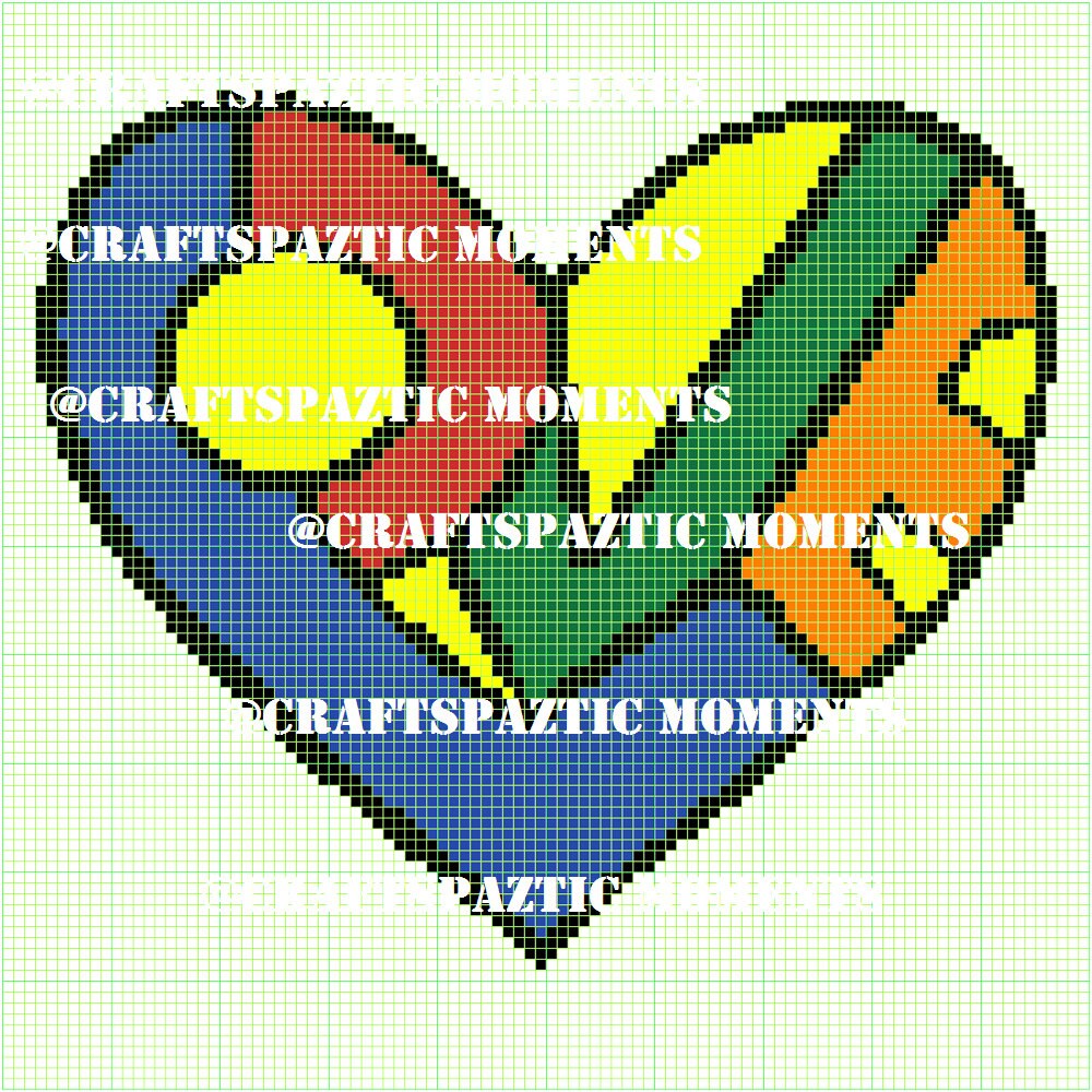 Colorful Love Heart C2c Graph Graphghan Crochet Throw Blanket Etsy Colorful Love Heart C2c Graph Graphghan Crochet Throw Blanket Etsy