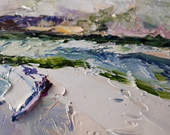 Original Abstract Landscape in Oil - Palette Knife-Impasto Technic-Structured Art - Gift Ideas-Framed-Ready to Hang-Art Handmade-Home Decor