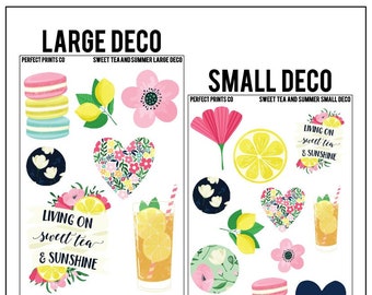Sweet Tea and Summer Deco Sticker Sheet