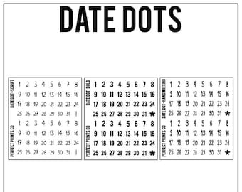 Date Dots Planner Stickers, For use with Erin Condren Life Planner