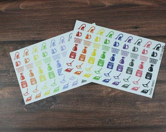 Cleaning Cutout Planner Stickers, For use with Erin Condren Life Planner