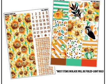 FOIL Fall Planner Sticker Kit, For use with Erin Condren Life Planner