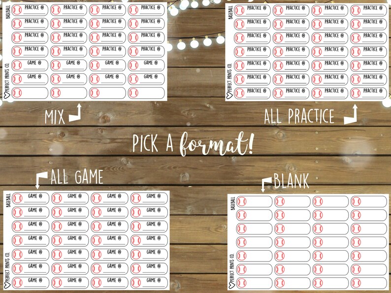 Baseball Planner Stickers, For use with Erin Condren Life Planner, Plum Paper Planner image 2