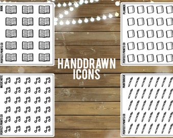 Handdrawn School Planner Stickers, For use with Erin Condren Life Planner