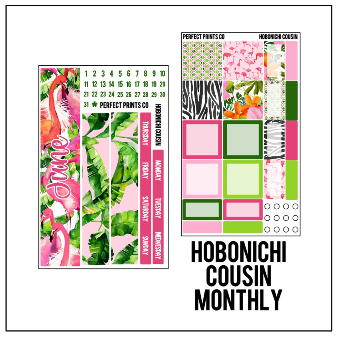 June Summer Monthly View Kit for Use in the Hobonichi Cousin - Etsy