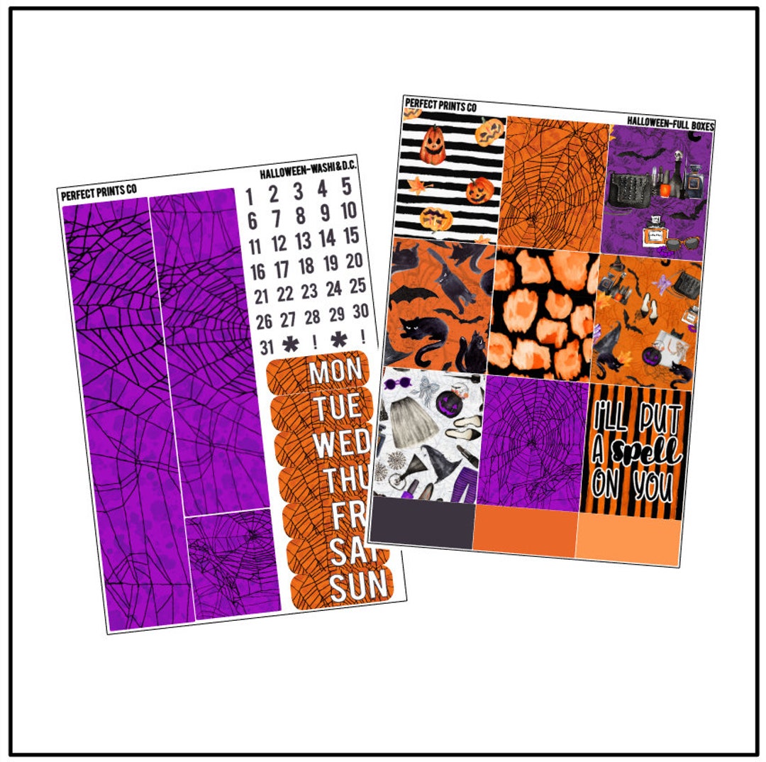 Halloween Planner Sticker Kit, for Use With Erin Condren Life Planner ...