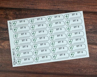 Doctor Appointment Stickers, For use with Erin Condren Life Planner, Plum Paper Planner