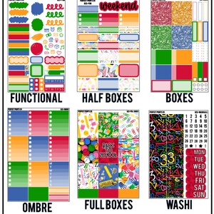 Back to School Planner Sticker Kit, for Use With Erin Condren Life ...