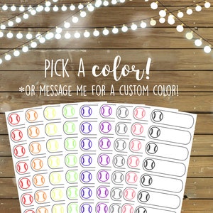 Baseball Planner Stickers, For use with Erin Condren Life Planner, Plum Paper Planner image 3