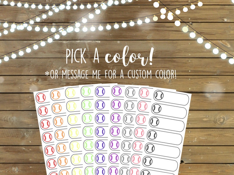 Baseball Planner Stickers, For use with Erin Condren Life Planner, Plum Paper Planner image 3