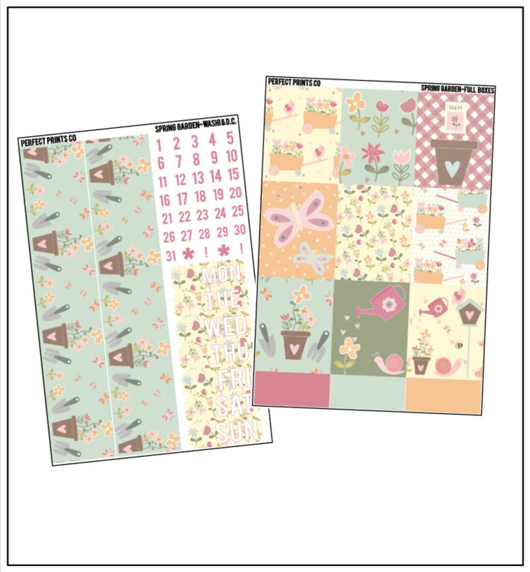 Spring Garden Planner Sticker Kit, for Use With Erin Condren Life ...