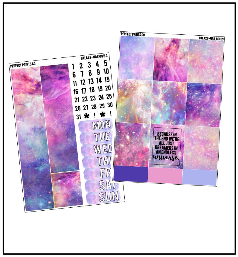 Galaxy Planner Sticker Kit for Use With Erin Condren Life - Etsy