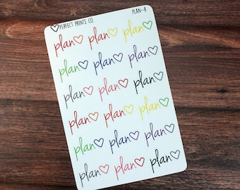 Plan Planner Sticker, For use with Erin Condren Life Planner, Kikki K, Limelife, Plum Paper Planner