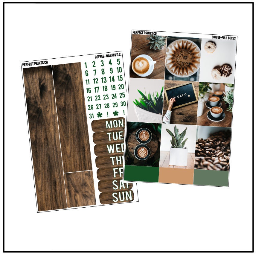 Coffee Photo Planner Sticker Kit, For use with Erin Condren Life Plan…