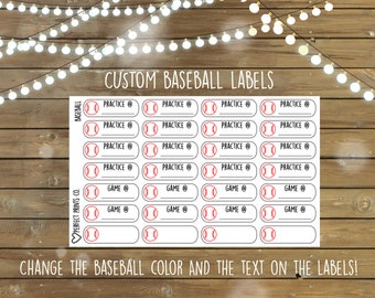 Baseball Planner Stickers, For use with Erin Condren Life Planner, Plum Paper Planner