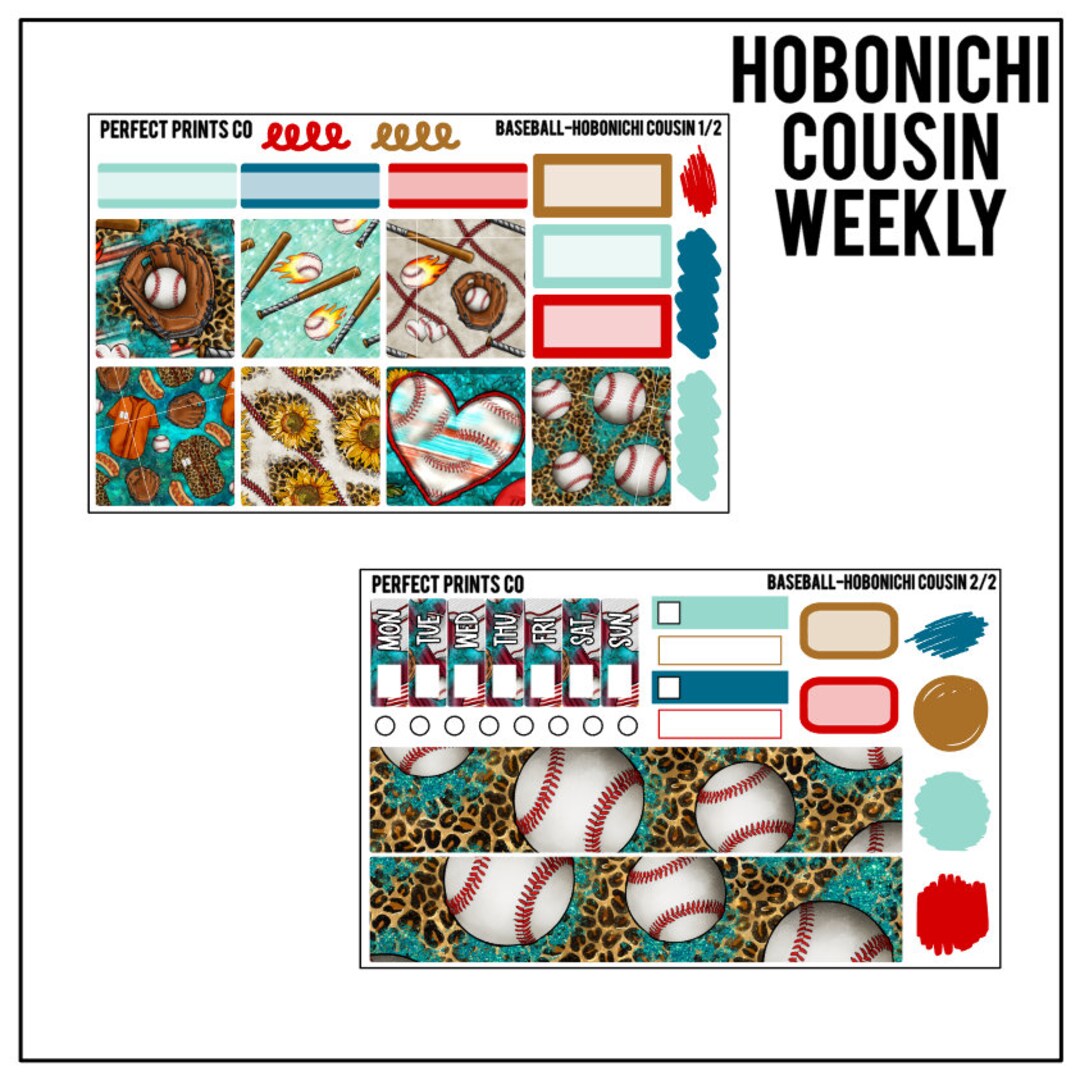 Baseball Weekly Kit for Use in the Hobonichi Cousin Planner Etsy