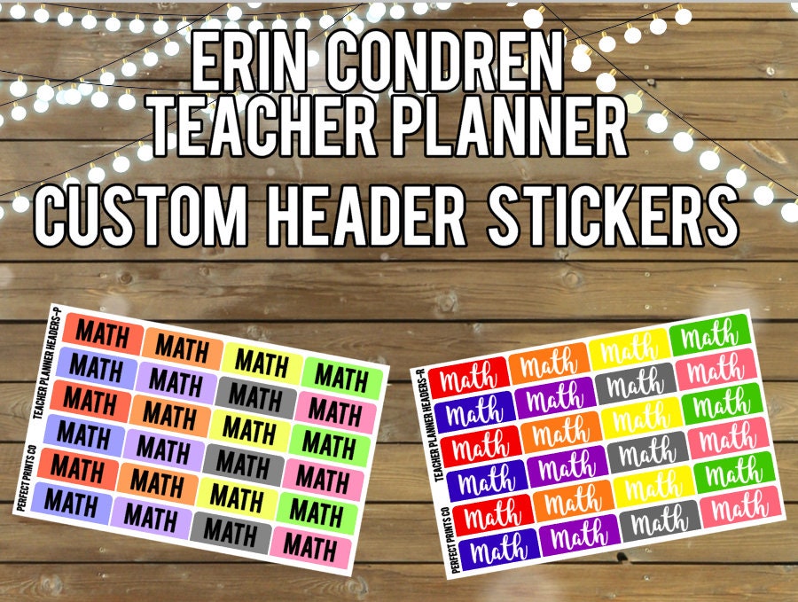 Custom Teacher Planner Stickers by Erin Condren