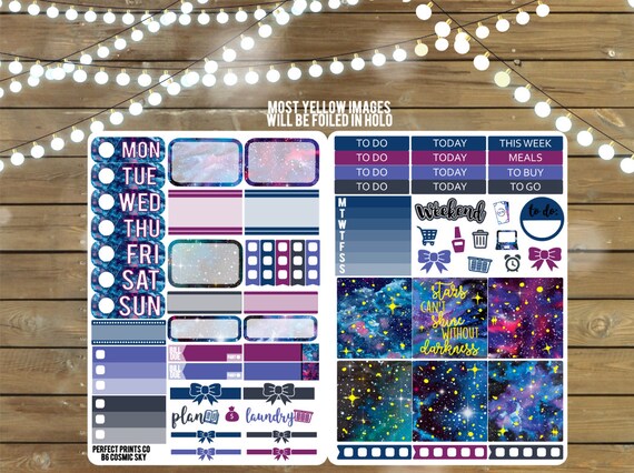 Download Cosmic Sky B6 Sticker Kit Etsy PSD Mockup Templates