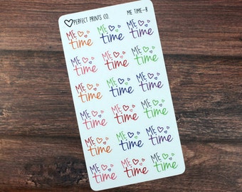Me Time Planner Sticker, For use with Erin Condren Life Planner, Kikki K, Limelife, Plum Paper Planner