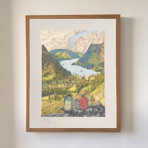 Lake District on 1920s OS Ordnance Survey map. Limited edition print from the series WONDER by Chris Snow