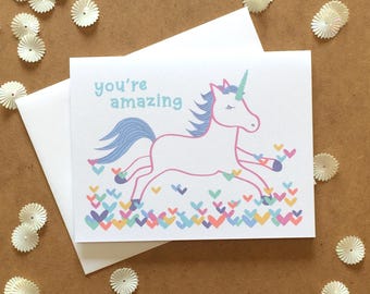 Unicorn thank you cards, Rainbow thank you cards, Unicorn Thank You Notes, Unicorn greeting card, Rainbow unicorn card, Unicorn birthday