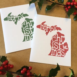 Michigan Christmas Card: Mitten State Greeting Card