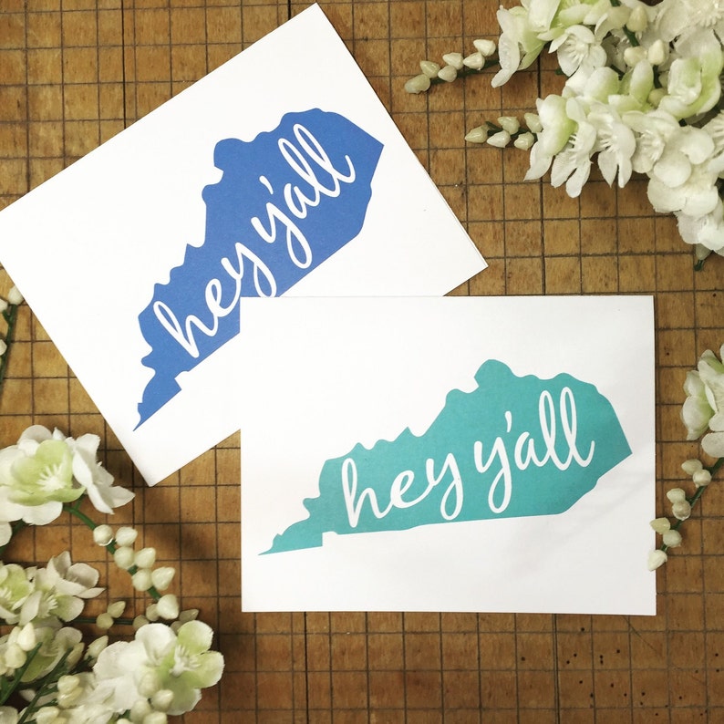 Kentucky Card Hey Y'all Kentucky Gifts Kentucky Etsy
