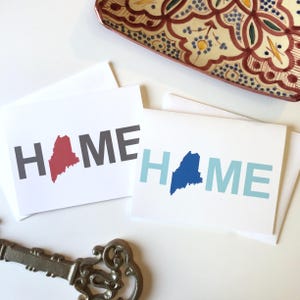 Maine Home Card: State Map Art, Blank Notecard