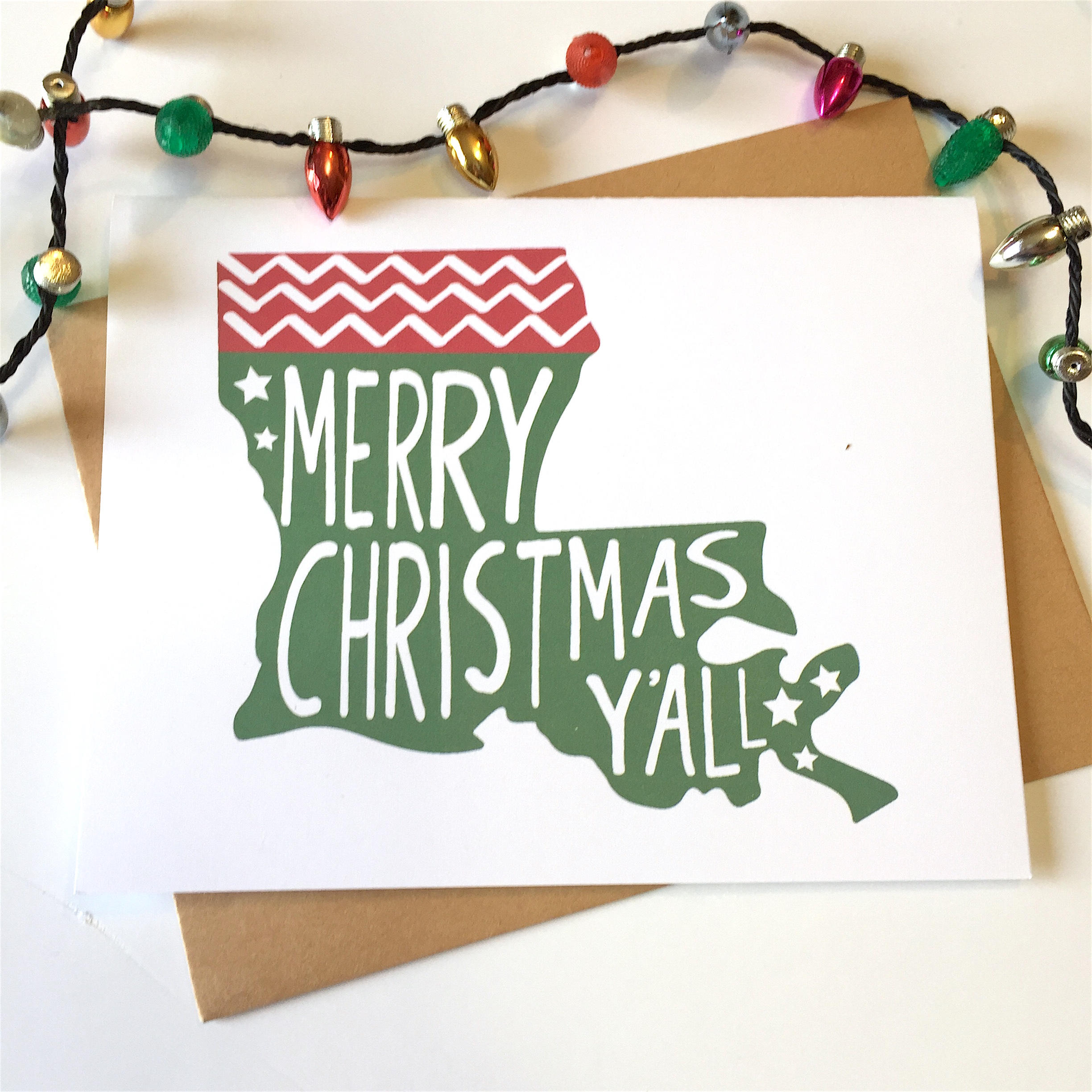 クリスマス Merry Christmas post card Louisiana Christmas Card: Merry Christmas Y'all, Southern
