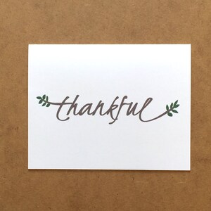 Thankful Card: Calligraphy Leaves, Thanksgiving Thank You Bild 2
