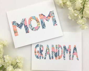 Floral mothers day card, Watercolor mothers day card, Mothers day card for grandma, Flower card for mom, Card for mama, grandmother card