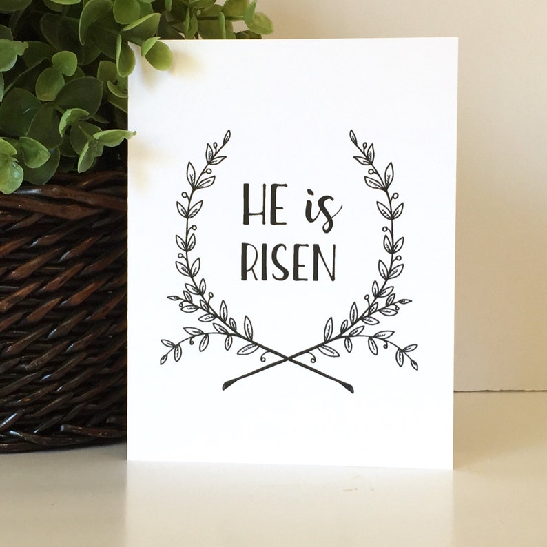 He Is Risen  Easter Religious Card  Risen Greeting Card  image 0