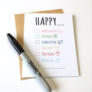 Happy Checklist Card: All Occasion Greeting Card