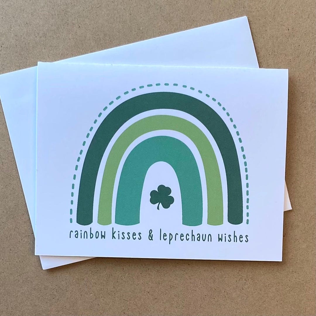 St. Patrick's Day Cards, Rainbow Kisses and Leprechaun Wishes, St ...