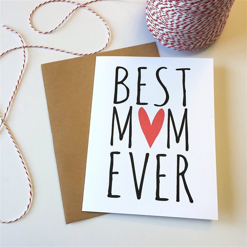 Best Mom Ever Card Best Mom Card Mothers Day Card Wife Best Etsy